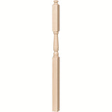 4046A-13 3" x 60" Intermediate Landing Newel Post with 13" Turning, Soft Maple