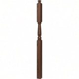 4046A-13 3" x 60" Intermediate Landing Newel Post with 13" Turning, Walnut