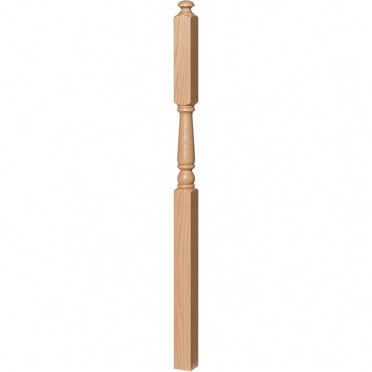 4046A-13 3" x 60" Intermediate Landing Newel Post with 13" Turning, White Oak
