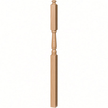 4046A-13 3" x 60" Intermediate Landing Newel Post with 13" Turning, White Oak