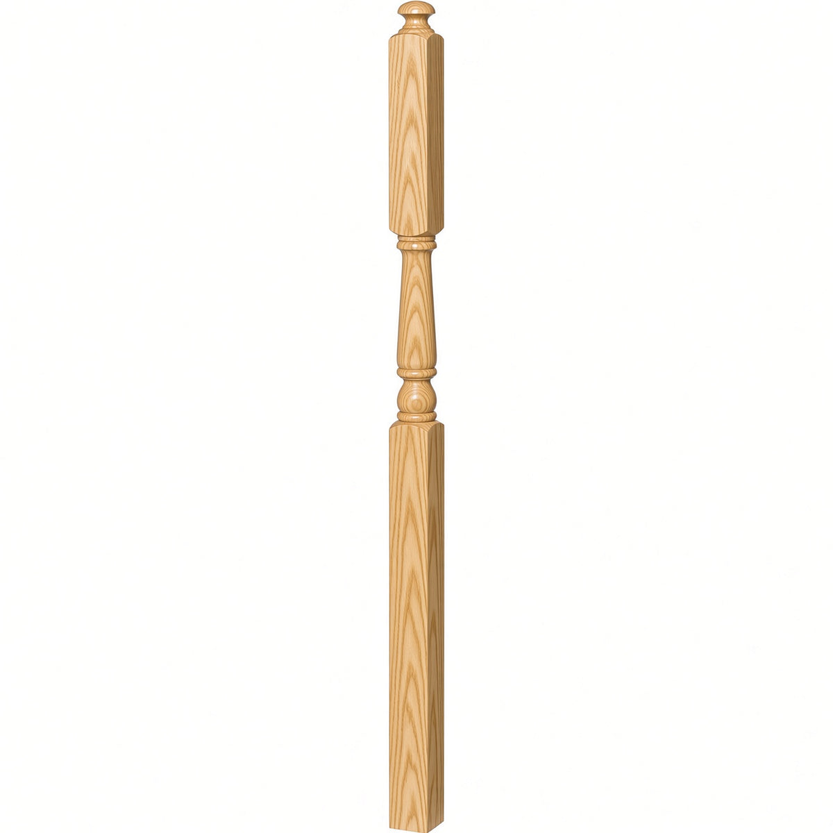 4046A-13 3" x 60" Intermediate Landing Newel Post with 13" Turning, Yellow Pine