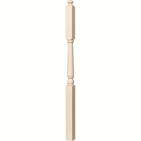 4046A 3" X 60" Intermediate Landing Colonial Newel Post, Hard Maple