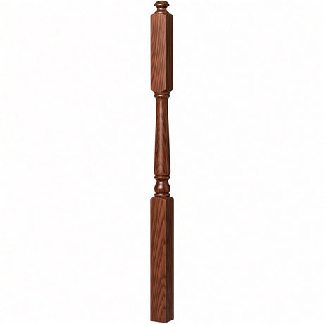 4046A 3" X 60" Intermediate Landing Colonial Newel Post, Mahogany