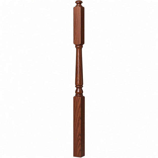4046A 3" X 60" Intermediate Landing Colonial Newel Post, Mahogany