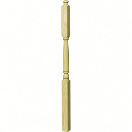 4046A 3" X 60" Intermediate Landing Colonial Newel Post, Poplar