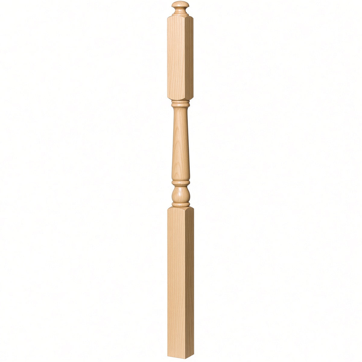 4046A 3" X 60" Intermediate Landing Colonial Newel Post, Soft Maple