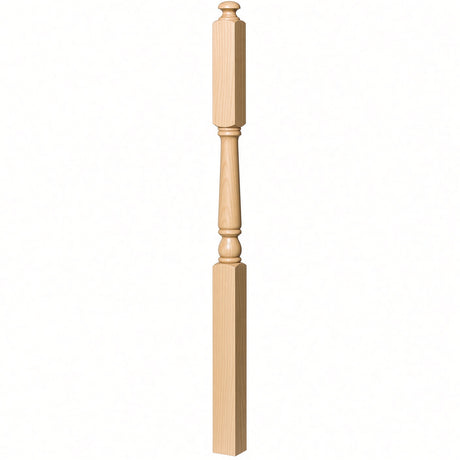 4046A 3" X 60" Intermediate Landing Colonial Newel Post, Soft Maple