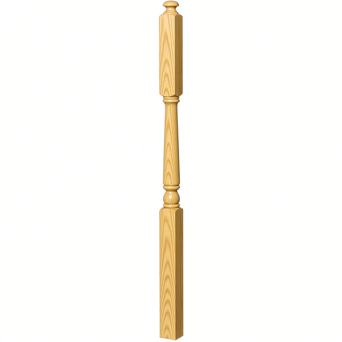 4046A 3" X 60" Intermediate Landing Colonial Newel Post, Yellow Pine