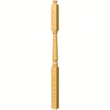4046A 3" X 60" Intermediate Landing Colonial Newel Post, Yellow Pine