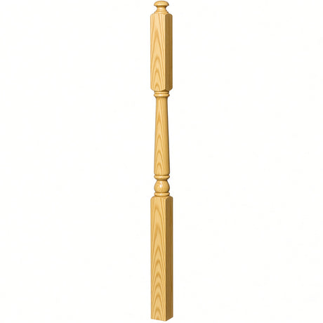 4046A 3" X 60" Intermediate Landing Colonial Newel Post, Yellow Pine