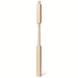 4046B 3" X 60" Mushroom Top or Ball Top Colonial Intermediate Landing Newel Post, Birch