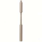 4046B 3" X 60" Mushroom Top or Ball Top Colonial Intermediate Landing Newel Post, White Oak