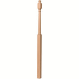 4048B 3" x 72" Mushroom Top or Ball Top Colonial Landing Newel Post, Alder