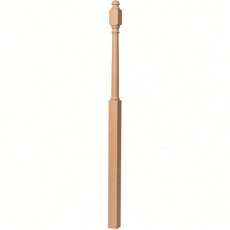 4048B 3" x 72" Mushroom Top or Ball Top Colonial Landing Newel Post, Alder