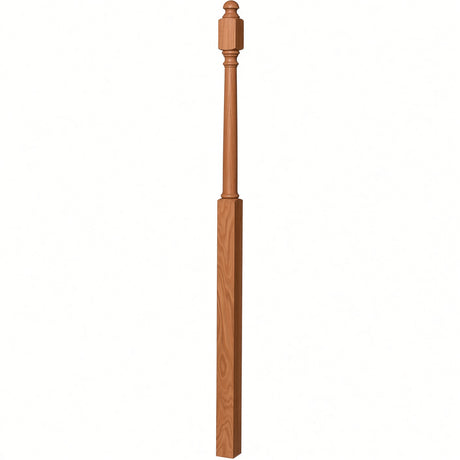 4048B 3" x 72" Mushroom Top or Ball Top Colonial Landing Newel Post, American Cherry