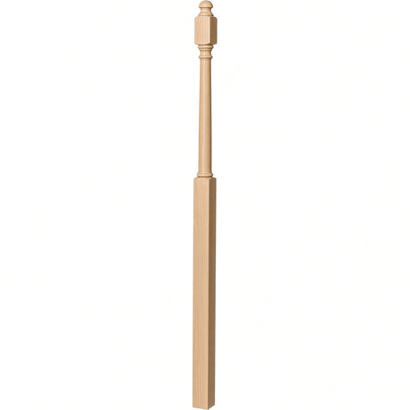 4048B 3" x 72" Mushroom Top or Ball Top Colonial Landing Newel Post, Beech