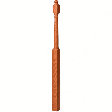 4048B 3" x 72" Mushroom Top or Ball Top Colonial Landing Newel Post, Brazilian Cherry