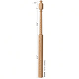 4048B 3" x 72" Mushroom Top or Ball Top Colonial Landing Newel Post, Dimensional Information