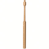 4048B 3" x 72" Mushroom Top or Ball Top Colonial Landing Newel Post, Hickory