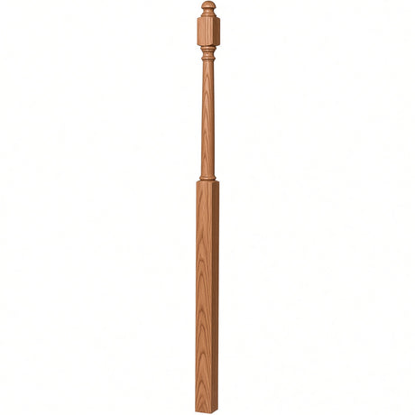 4048B 3" x 72" Mushroom Top or Ball Top Colonial Landing Newel Post, Red Oak