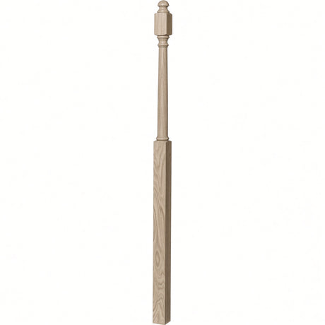 4048B 3" x 72" Mushroom Top or Ball Top Colonial Landing Newel Post, White Oak