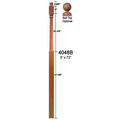 4048B Colonial Landing Newel Post Dimensional Information