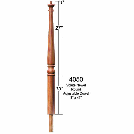 4050 Colonial Volute Newel Post