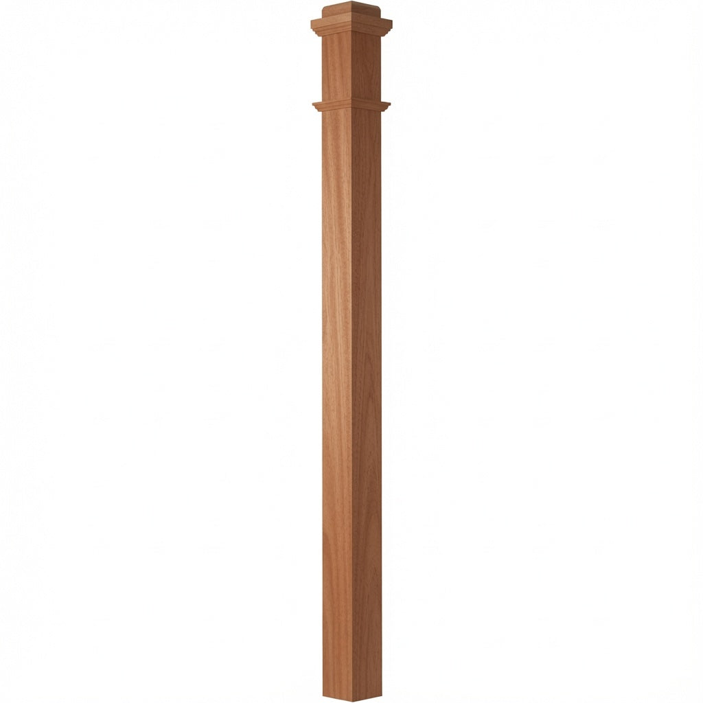 4075 Box Newel Post, Mahogany