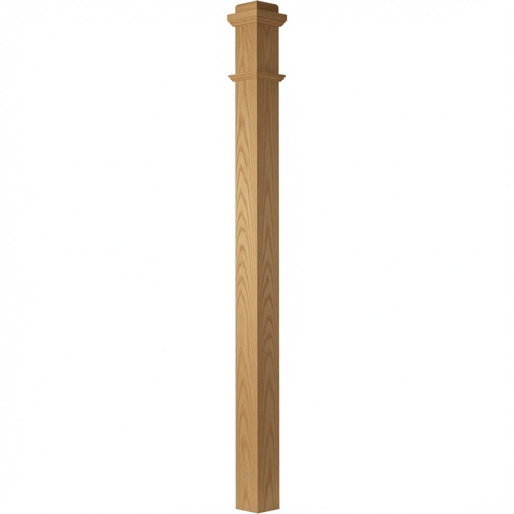 4075 Box Newel Post, Red Oak