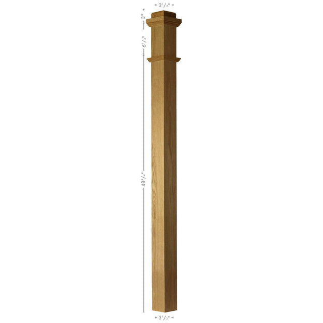 4075S Solid Plain Box Newel Post