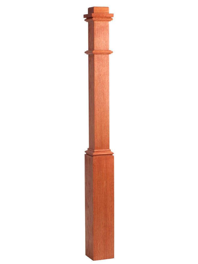 4076 3-1/2" x 58" Box Newel Post shown with optional Sleeve (pedestal)