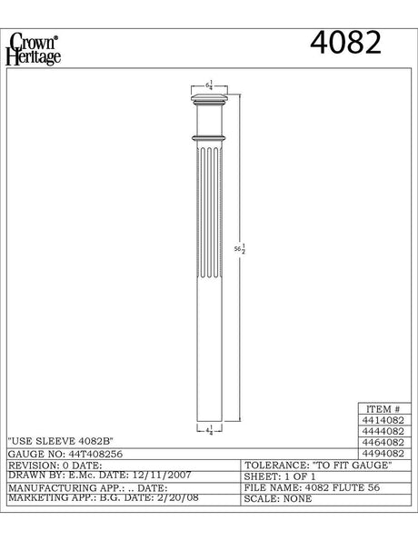 4082 Fluted Box Newel Post CADD