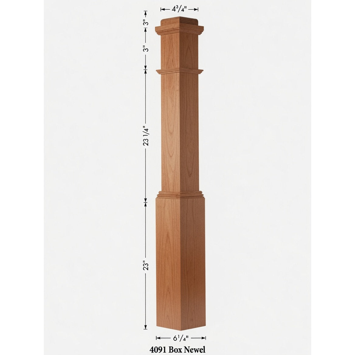 4091 Box Newel Post - Alder