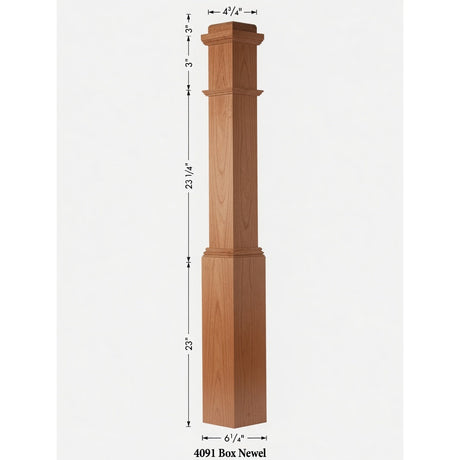 4091 Box Newel Post - Alder