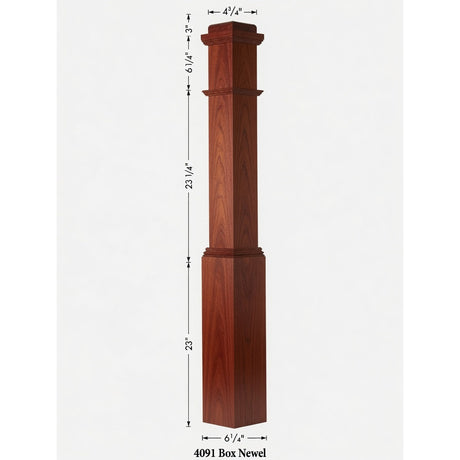 4091 Box Newel Post - American Cherry