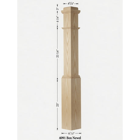 4091 Box Newel Post - Ash
