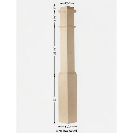 4091 Box Newel Post - Birch
