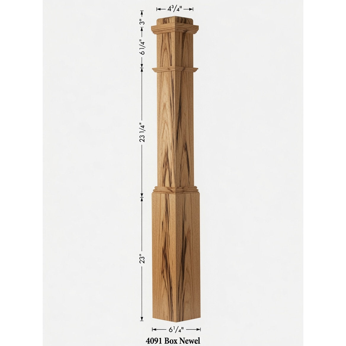 4091 Box Newel Post - Hickory