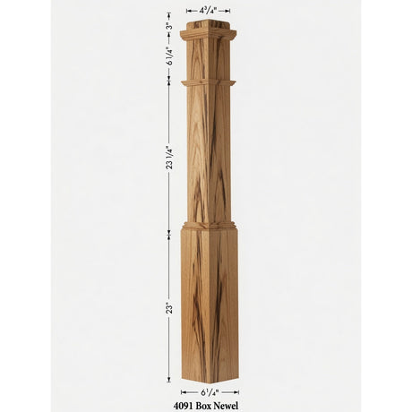 4091 Box Newel Post - Hickory