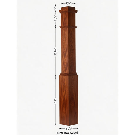 4091 Box Newel Post - Mahogany