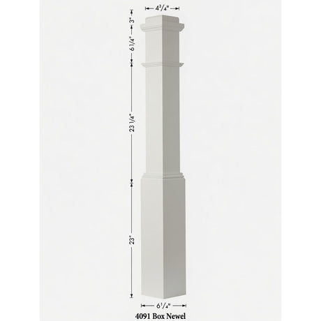 4091 Box Newel Post - Primed