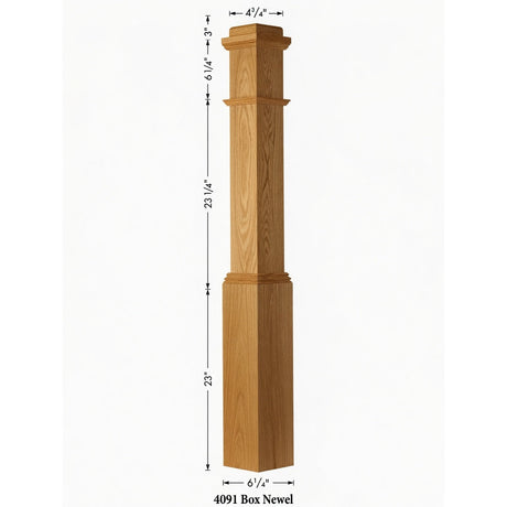 4091 Red Oak Box Newel Post