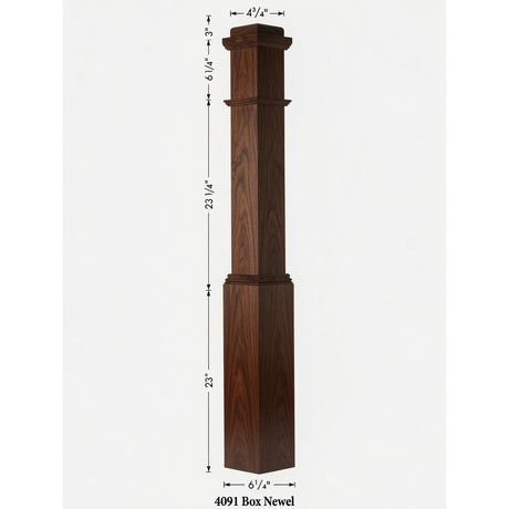 4091 Box Newel Post - Walnut