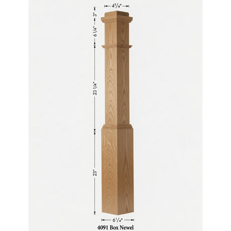 4091 Box Newel Post - White Oak