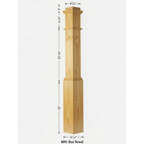 4091 Box Newel Post - Yellow Pine