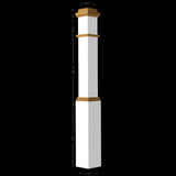 4091 Primed with Special Species Trim Box Newel Post Dimensional Information