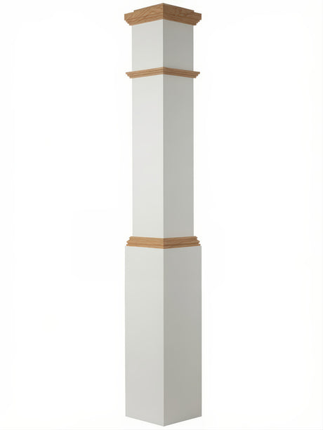 4092 Primed with Special Species Trim Box Newel Post