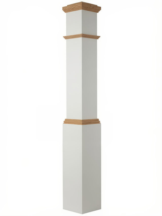 4092 Primed with Special Species Trim Box Newel Post