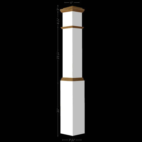 092 Primed with Special Species Trim Box Newel Post