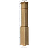 4092 Primed with Special Species Trim Box Newel Post Dimensional Information